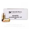 Order 45 ACP - 230 gr JHP Hi-Shok - Federal Classic Personal Defense - 170 Rounds