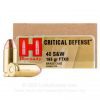 40 S&W - 165 Grain JHP FTX - Hornady Critical Defense - 140 Rounds