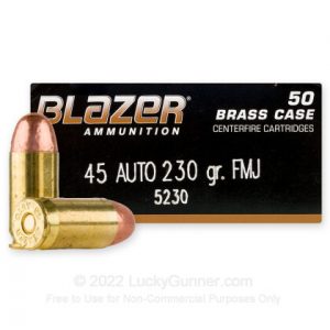 Buy 45 ACP - 230 gr FMJ - Blazer Brass - 150 Rounds