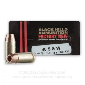 40 S&W - 140 Grain TAC-XP - Black Hills - 180 Rounds