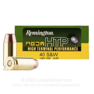 Buy 40 S&W - 180 Grain JHP - Remington HTP - 150 Rounds