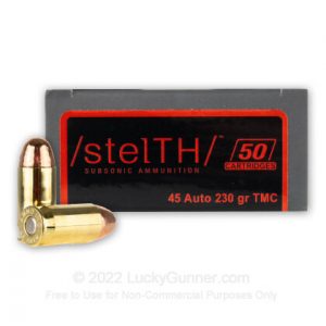 45 ACP - 230 Grain TMJ - Ammo Inc. stelTH - 150 Rounds