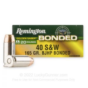 40 S&W - 165 Grain BJHP - Remington Golden Saber Bonded - 170 Rounds