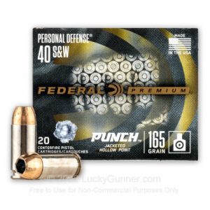 40 S&W - 165 Grain JHP - Federal Punch - 150 Rounds