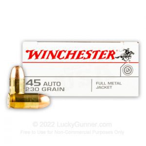 Order 45 ACP - 230 Grain FMJ - Winchester USA - 150 Rounds