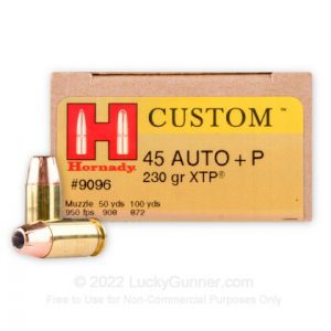 45 ACP - 230 gr +P JHP - XTP - Hornady - 160 Rounds