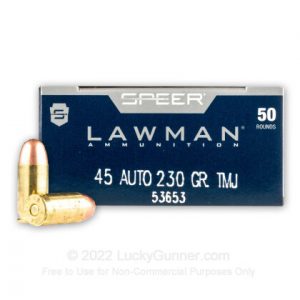 45 ACP - 230 gr TMJ - Speer LAWMAN - 150 Rounds