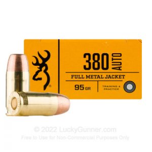 Buy 380 Auto - 95 Grain FMJ - Browning - 160 Rounds