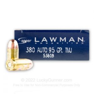 380 Auto - 95 Grain TMJ - Speer Lawman - 160 Rounds